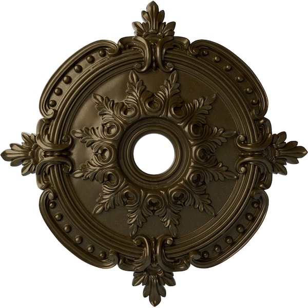 Ekena Millwork Benson Classic Ceiling Medallion (Fits Canopies up to 6 1/2"), 28 3/8"OD x 3 3/4"ID x 1 5/8"P, Brass CM28BEBRS - main